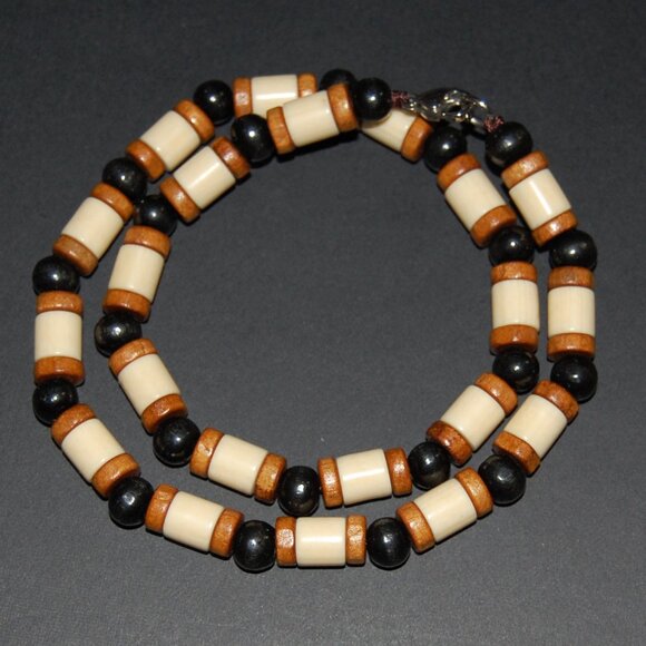 Men Necklace,Wood Necklace,Surfer Necklace,Tribal Style,Chocker,Beach Necklace - Picture 3 of 3